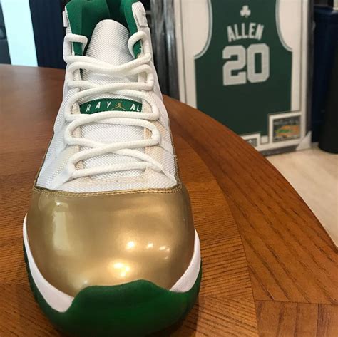 Ray Allen Air Jordan 11 “Celtics” PE Closer Look | Nice Kicks