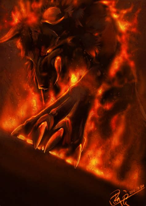 Fire wolf by Silce-Wolf on DeviantArt