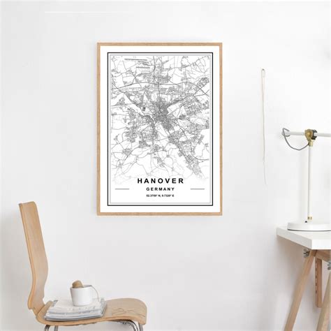 HANOVER MAP PRINT High Res Map Map of Hanover Hanover City - Etsy