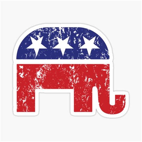 "Republican Original Elephant Distressed" Sticker by Republican | Redbubble