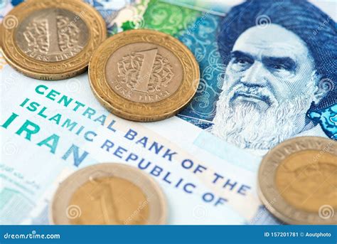 Turkish Lira Coins on Iranian Rial Currency Banknotes. Stock Image ...