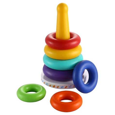 Brilliant Basics Rock a Stack Tumbler Rings Kids Baby Toys Stacking Rainbow Tower Intelligent ...