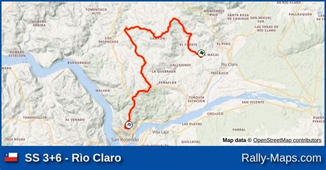 SS 3+6 - Rìo Claro stage map | Rally Chile Bio Bío 2023 [WRC] 🌍 | Rally-Maps.com