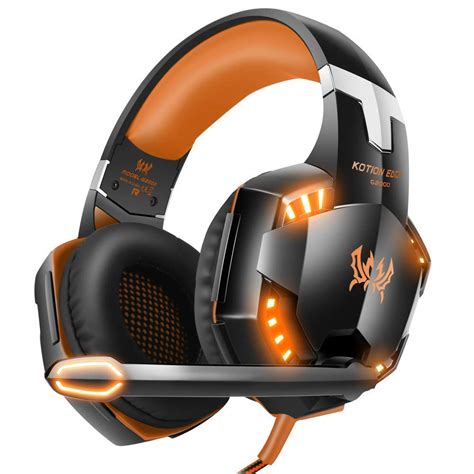 LESHP Gaming Headset PS4 Stereo LED Headband Wired Headphones Over Ear with Microphone for PC ...