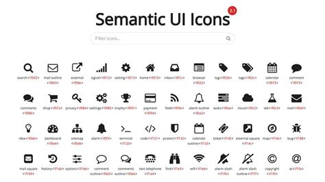 Semantic-UI Icons Cheatsheet