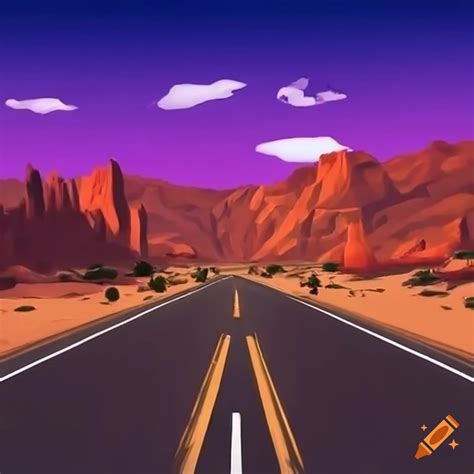 Route 66 sign on a desert road