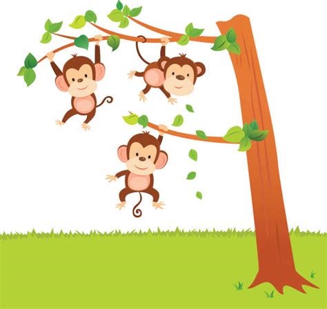 Monkey Swinging From A Tree Illustrations, Royalty-Free Vector Graphics ...