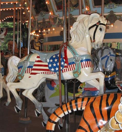 Dentzel Flag Horse Carousel | Vintage Wooden Horse