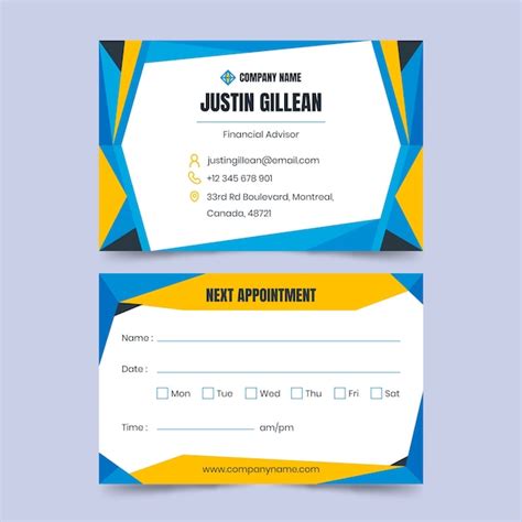 Free Vector | Flat design appointment card template