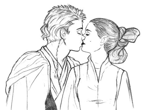 Anakin and Padme Kiss - sketch by KatyTorres on DeviantArt