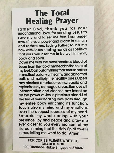 " Total Healing Prayer " Healing Scriptures, Prayer Scriptures, Faith Prayer, God Prayer, Bible ...