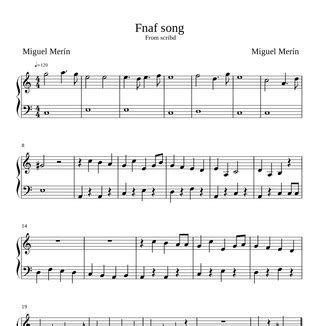 Fnaf song Free Sheet Music by Fnaf for Piano/Keyboard | Noteflight