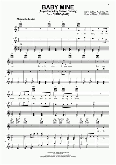 Baby Mine Piano Sheet Music | OnlinePianist