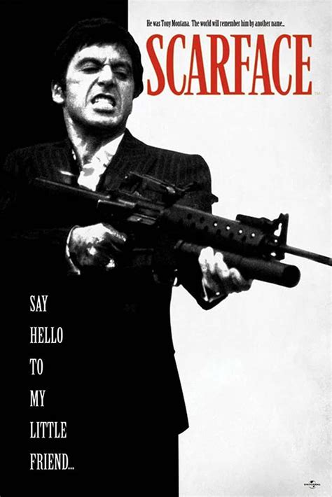 Scarface famous movie quotes poster 60x90cm new tony montana, say hello ...