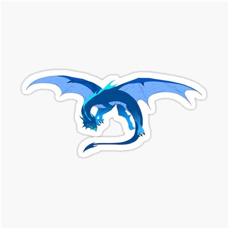 "Dragon Drawing Clip art - blue fire" Sticker by magarizad | Redbubble