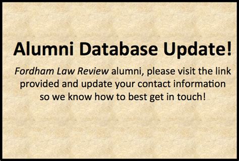 Alumni Database Update! | Fordham Law Review