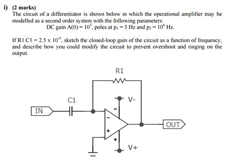 Solved The circuit of a differentiator is shown below' in | Chegg.com