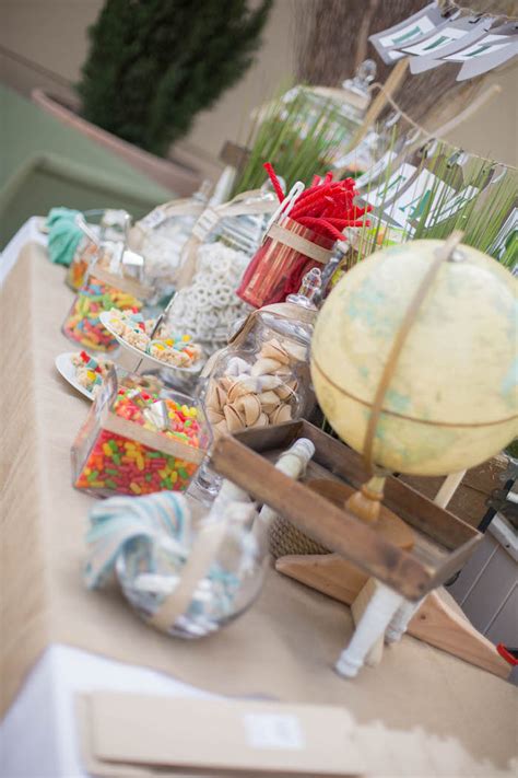 Kara's Party Ideas Vintage Travel Bar Mitzvah Party | Kara's Party Ideas