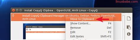 Install CopyQ Clipboard Manager on Ubuntu, Debian, Fedora, OpenSUSE