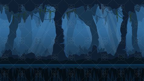 2D CAVE INTERIOR - Cartoony Parallax Background | GameDev Market ...