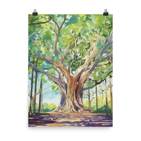 Lahaina Banyan Tree Watercolor Print Maui Travel Print Hawaii Decor Hawaiian Landmark Wall Art ...