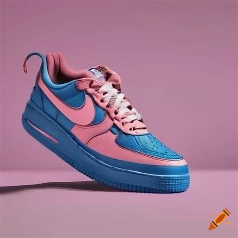 Dark blue and pink nike air force 1 shoes on Craiyon