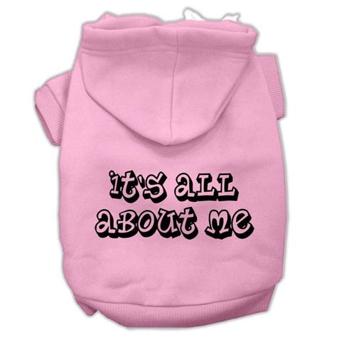 It's All About Me Screen Print Pet Hoodies Light Pink Size XL (16) | Dog hoodie, Hoodies ...