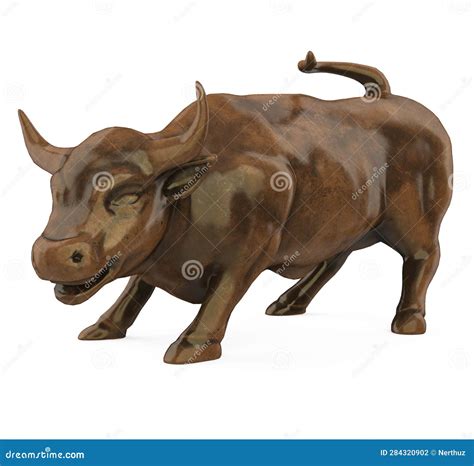 Bull Statue Isolated stock illustration. Illustration of economic ...