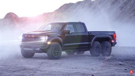 2021 Ford F-150 Raptor Gets Turned Into 6x6 Behemoth via Unofficial Rendering - autoevolution