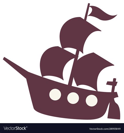 Pirate ship silhouette Royalty Free Vector Image