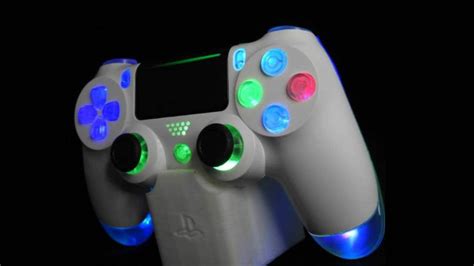 PS4 Custom Wireless Controller/Gamepad Gloss White on Clear