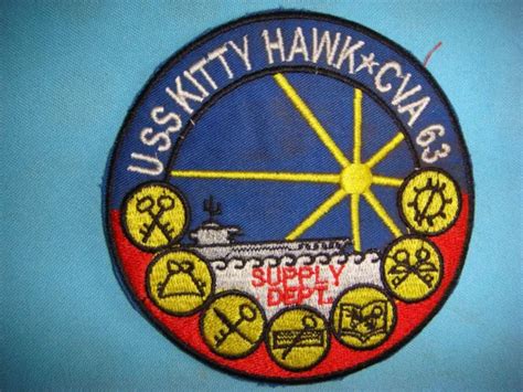 PATCH US NAVY Aircraft Carrier Uss Kitty Hawk Cva- 63 Supply Dept. $11. ...