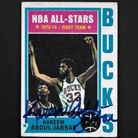 Kareem Abdul-jabbar Autograph Signed 1974 Topps Card 1 Bucks Nice - Etsy