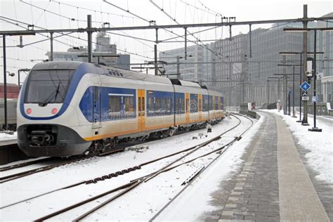 Train Arriving at Central Station in Amsterdam Netherlands Stock Photo ...