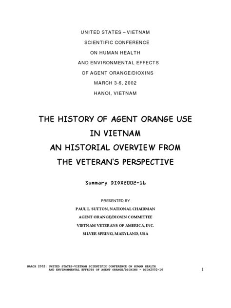 A History of Agent Orange Use | PDF | Agent Orange | Polychlorinated ...