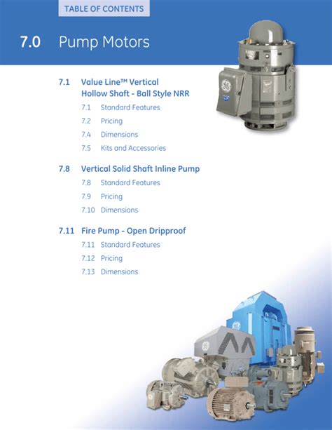 GE Motors Catalog — Section 7: Pump Motors