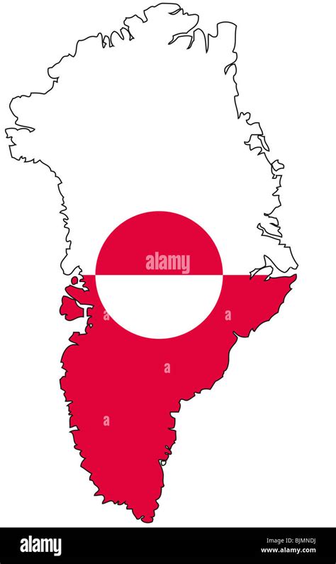 Greenland, flag, outline Stock Photo - Alamy