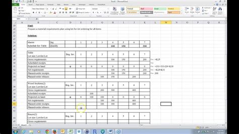 Material Requirement Planning Excel Template