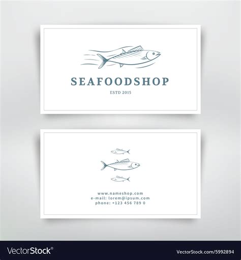 Seafood card Royalty Free Vector Image - VectorStock