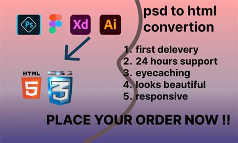 Convert psd to html, figma to html, xd to html responsive bootstrap5 service by Alamin_abc | Fiverr