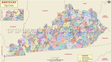 Kentucky Zip Code Map, Kentucky Postal Code