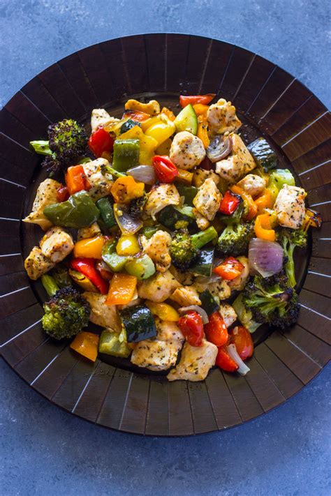 15 Minute Healthy Roasted Chicken and Veggies (Video)