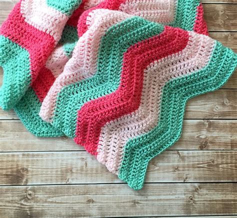 Chevron Baby Blanket/ripple Pattern Crochet Blanket/chevron - Etsy