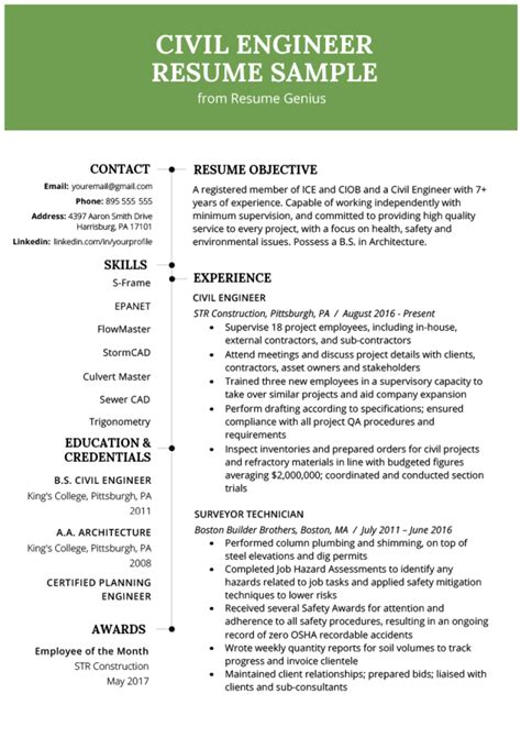 15 Secrets of Resume Headline for Civil Engineer with Examples - Career Cliff