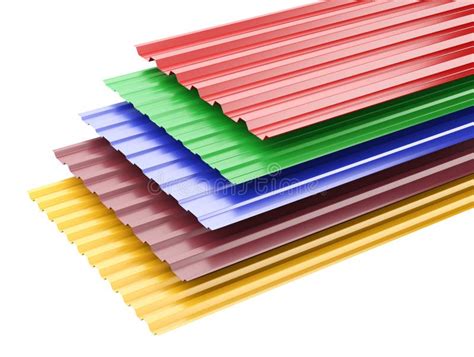 Metal Corrugated Roof Sheets, with Various Colors. Stock Illustration - Illustration of shape ...