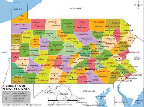 Pennsylvania County Map