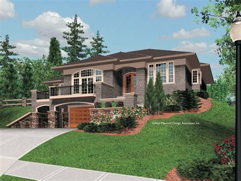 Mascord House Plan 1220 - The Parkview | Sloping lot house plan, Contemporary house plans ...