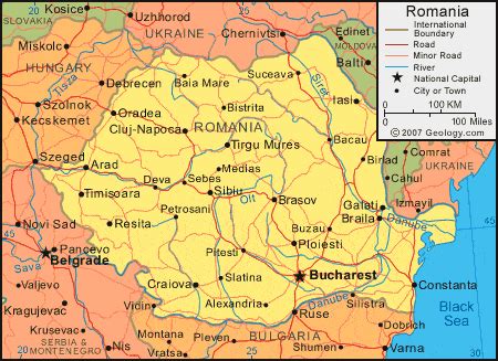 Romania Map and Satellite Image