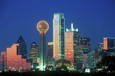 Dallas, Tx Skyline At Night With Photograph by Visionsofamerica/joe Sohm - Pixels