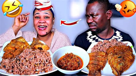 Talking too fast mukprank on hubby |waakye with fish & shito mukbang |African Ghanaian food ...